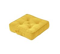 HOMESCAPES Coussin de Sol - Galette de Chaise - Jaune Mandarine 40x40x8cm - Collection Rajput 100% Coton