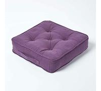 HOMESCAPES Coussin de Sol - Galette de Chaise - Violet 40x40x8cm - Collection Rajput 100% Coton