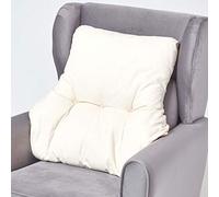 HOMESCAPES Coussin Ergonomique Lombaire, Coussin de positionnement Soutien du Dos en Coton, pour Chaise, Fauteuil et Voiture, Crème, 58 x 68 x 15 cm