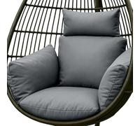 HOMESCAPES Coussin imperméable pour Fauteuil Suspendu extérieur, Coussin de Rechange pour Fauteuil œuf - pour terrasse, Jardin et Balcon - Gris