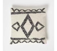 HOMESCAPES Coussin Kilim en Laine et Coton Koba, Coussin Carré 45x45 cm, Décoratif Berbère