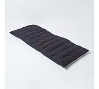 HOMESCAPES Coussin pour Banc de Jardin, Matelas de Sol, Coussin pour Banquette extérieure 2 Places, Coton - 108 x 42 x 5 cm - Noir