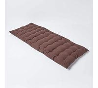 HOMESCAPES Coussin pour Banc de Jardin, Matelas de Sol, Coussin pour Banquette extérieure 2 Places, Coton - 108 x 42 x 5 cm - Marron Chocolat