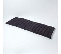 HOMESCAPES Coussin pour Banc de Jardin, Matelas de Sol, Coussin pour Banquette extérieure 3 Places, Coton - 143 x 48 x 5 cm - Noir