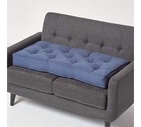 HOMESCAPES Coussin rehausseur pour Canapé 2 Places, Coussin pour Palette ou Matelas de Sol en Coton, Bleu Marine, 100 x 48 x 10 cm