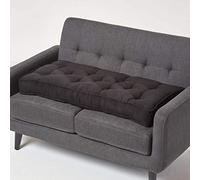 HOMESCAPES Coussin rehausseur pour Canapé 2 Places, Coussin pour Palette ou Matelas de Sol en suédine, Noir, 100 x 48 x 10 cm