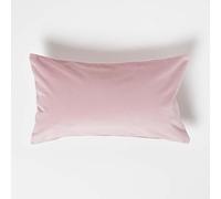 HOMESCAPES Coussin Rose poudré en Velours, Coussin rectangulaire 30 x 50 cm, Coussin Velours décoratif