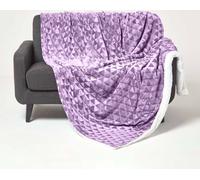 HOMESCAPES Couverture douillette en velours avec motif triangulaire - couverture sherpa lavande-lilas, 200 x 230 cm