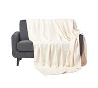 HOMESCAPES Couverture en Coton Bio - Naturel, Plaid nid d’Abeille 230 x 250 cm
