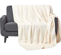HOMESCAPES Couverture gaufrée 100% coton bio, nature, 230 x 250 cm