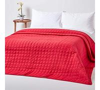 HOMESCAPES Couverture matelassée réversible qualité supèrieure 150 x 200 cm de Couleur Rouge/Blanc Faites en Pur Coton garnissage Polyester
