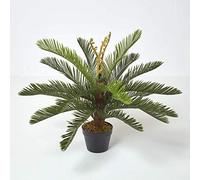 HOMESCAPES Cycas Plante Vert Artificielle en Pot 75 cm