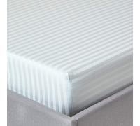 HOMESCAPES Drap Housse 100x200 cm, Bonnet 30 cm et Jupe élastique, Drap de lit en Percale de Coton 330 Fils, Coloris Bleu