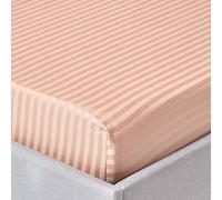 HOMESCAPES Drap Housse 120x190 cm, Bonnet 30 cm et Jupe élastique, Drap de lit en Percale de Coton 330 Fils, Coloris Taupe