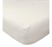 HOMESCAPES Drap-Housse 140x190 cm à Grands Bonnets, Coloris crème, Drap en Flanelle 160 g/m²
