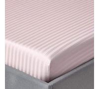 HOMESCAPES Drap Housse 140x200 cm, Bonnet 30 cm et Jupe élastique, Drap de lit en Percale de Coton 330 Fils, Coloris Violet