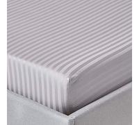 HOMESCAPES Drap Housse 150x200 cm, Bonnet 30 cm et Jupe élastique, Drap de lit en Percale de Coton 330 Fils, Coloris Gris