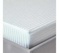 HOMESCAPES Drap Housse 90x190 cm, Bonnet 30 cm et Jupe élastique, Drap de lit en Percale de Coton 330 Fils, Coloris Bleu