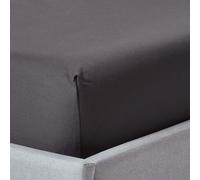 HOMESCAPES Drap-housse de luxe 90x190 cm anthracite Drap-housse en satin 100% coton égyptien Drap de lit avec élastique Épaisseur de fil 1000