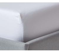 HOMESCAPES Drap-housse extra haut de luxe 140x190 cm blanc Drap-housse en satin 100% coton égyptien Drap de lit avec élastique Densité de fil 1000