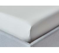 HOMESCAPES Drap-housse extra profond gris argenté, densité de fil 200, 140 x 190 cm
