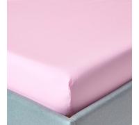 HOMESCAPES Drap-housse extra profond rose, densité de fil 200, 150 x 200 cm