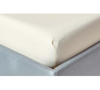HOMESCAPES Drap-housse extra profond vanille, densité de fil 200, 150 x 200 cm