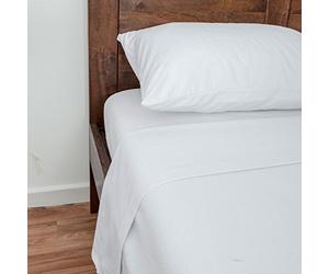 HOMESCAPES Drap Plat 180x260 cm, Coloris Blanc, Drap de lit en Flanelle 160 g/m²