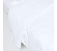 HOMESCAPES Drap Plat en Lin lavé Blanc - 178 x 255 cm