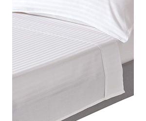 HOMESCAPES Drap Plat en Percale de Coton égyptien 330 Fils, Drap de lit Blanc 230 x 255 cm