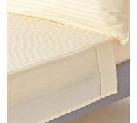 HOMESCAPES Drap Plat en Percale de Coton égyptien 330 Fils, Drap de lit Jaune Pastel 240 x 275 cm