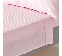 HOMESCAPES Drap Plat en Percale de Coton égyptien 330 Fils, Drap de lit Rose 240 x 275 cm