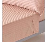 HOMESCAPES Drap Plat en Percale de Coton égyptien 330 Fils, Drap de lit Taupe 180 x 255 cm