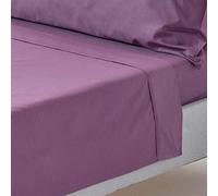 HOMESCAPES Drap Plat uni 100% Coton égyptien 200 Fils, Drap de lit Raisin 180 x 255 cm