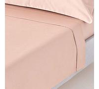 HOMESCAPES Drap Plat uni, 100% Satin de Coton égyptien 1000 Fils, Coloris Beige Taupe 240 x 275 cm