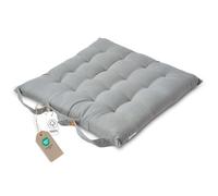 HOMESCAPES Galette de Chaise 40x40 cm, Coussin de Chaise en Coton, Coloris Gris
