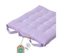 HOMESCAPES Galette de Chaise 40x40 cm, Coussin de Chaise en Coton, Coloris Mauve