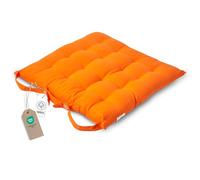 HOMESCAPES Galette de Chaise 40x40 cm, Coussin de Chaise en Coton, Coloris Orange