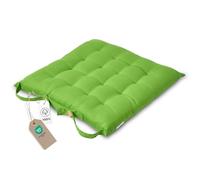 HOMESCAPES Galette de Chaise 40x40 cm, Coussin de Chaise en Coton, Coloris Vert Citron