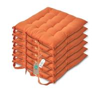 Lot de 6 galettes de chaise Capitonnée Terracotta 40 x 40 cm