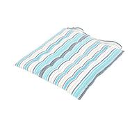 HOMESCAPES Galette de Chaise carrée 40x40 cm, Coussin de Chaise matelassé en Coton, Rayures Bleues
