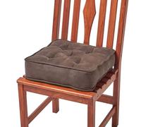 HOMESCAPES Galette de Chaise, Coussin de Chaise rehausseur en suédine Chocolat, 40 x 40 x 10 cm