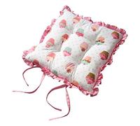 HOMESCAPES Galette de Chaise Volante à Motif Petits Gâteaux Coussin de Chaise 100% Coton