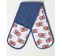 HOMESCAPES Gant de four double Union Jack - Coton bleu-blanc-rouge, 85 x 18 cm