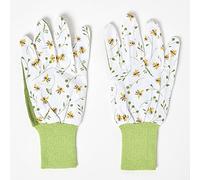HOMESCAPES Gants de Jardinage à Motif Abeilles, Gant de Travail en Coton et Polyester