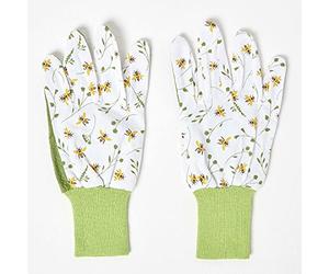 HOMESCAPES Gants de jardinage à motif abeilles, Gant de travail en coton et polyester