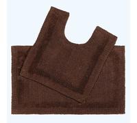 HOMESCAPES Garniture de bain 2 pièces marron 100% coton