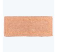 HOMESCAPES Grand Tapis de Bain de Luxe 1600 g/m² Extra Doux 100% Coton réversible, antidérapant, Lavable, Super Absorbant, séchage Rapide, 40 x 100 cm, Pêche