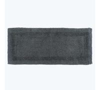 HOMESCAPES Grand Tapis de Bain de Luxe 1600 g/m² Extra Doux 100% Coton réversible, antidérapant, Lavable, Super Absorbant, séchage Rapide, 40 x 100 cm, Gris