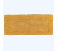 HOMESCAPES Grand Tapis de Bain de Luxe 1600 g/m² Extra Doux 100% Coton réversible, antidérapant, Lavable, Super Absorbant, séchage Rapide, 40 x 100 cm, Jaune Moutarde